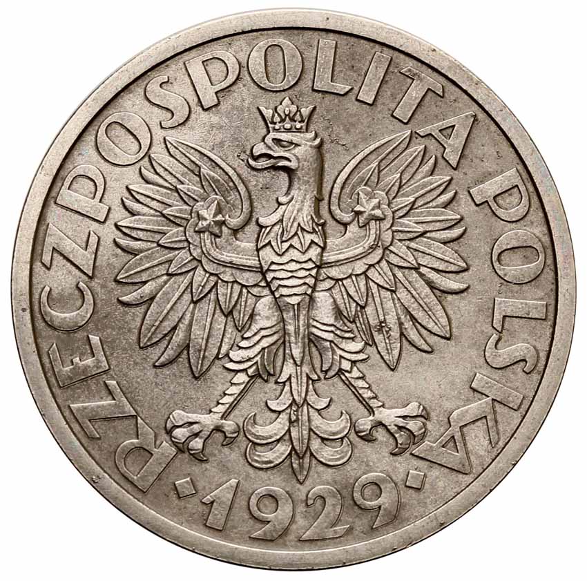 II RP 1 złoty 1929, PRÓBA, nikiel z kolekcji Włodzimierza Głuchowskiego